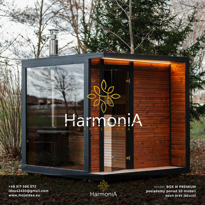 sauna kwadratowa, box, drewniana, thermowood