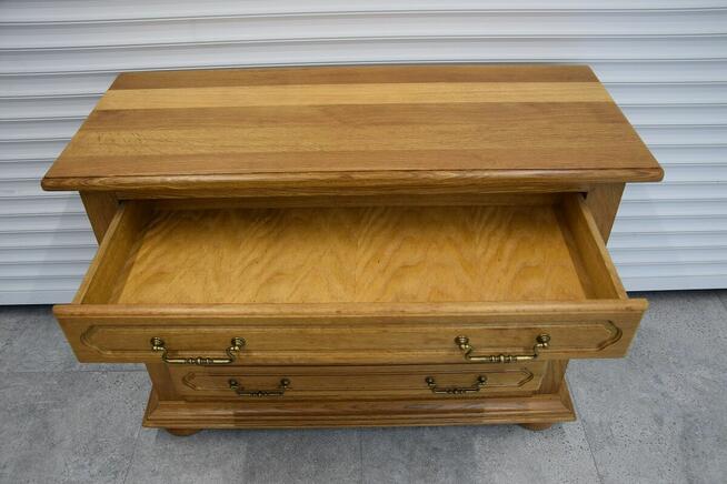 komoda dębowa z szufladami - jak nowa