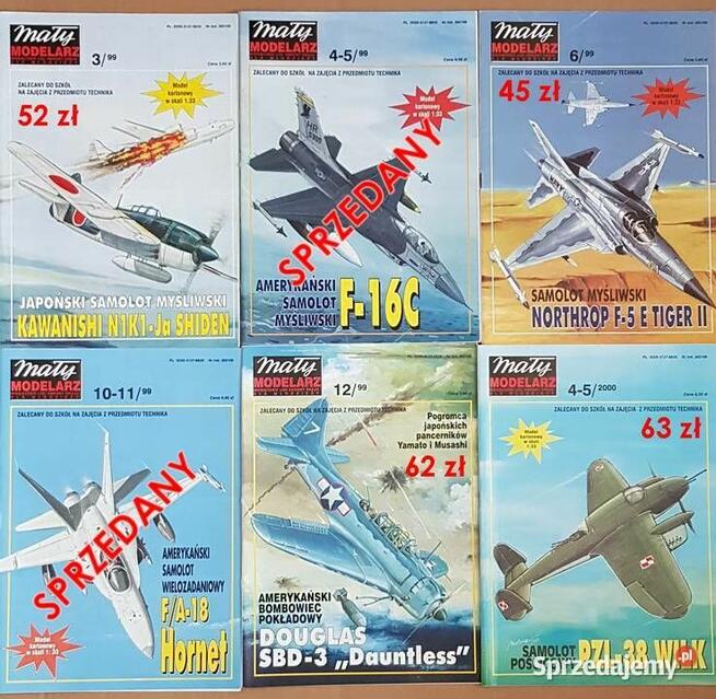 Pakiet 8 wybranych numerów Małego Modelarza z lat 96-00