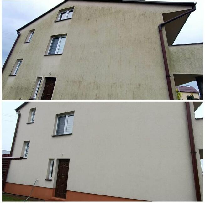 Mycie elewacji, kostki brukowej, dachów