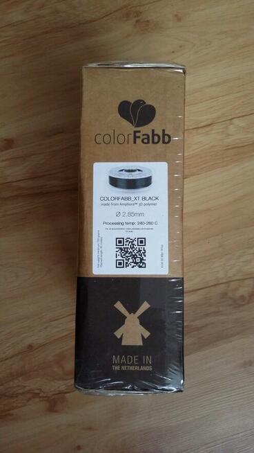 Filament (czarny) ColorFabb XT black 2.85mm 750g.