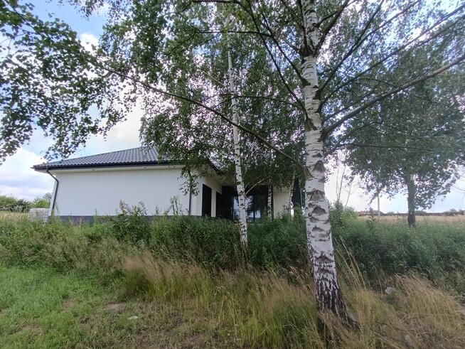 Nowy dom parterowy z antresolą.