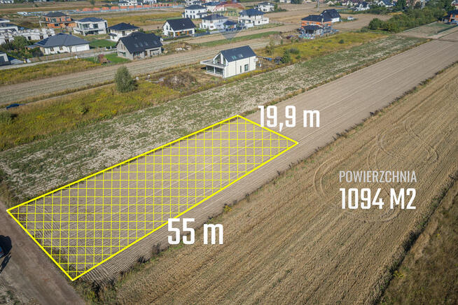 Działka budowlana 1094 m2 w Ładach koło Raszyna
