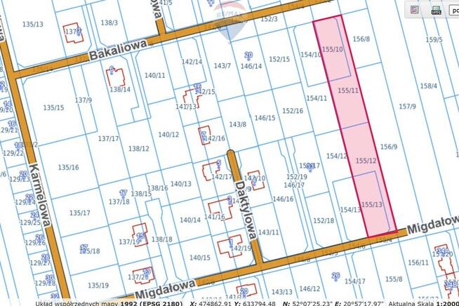 Działka budowlana 1347m2 w Ładach koło Raszyna
