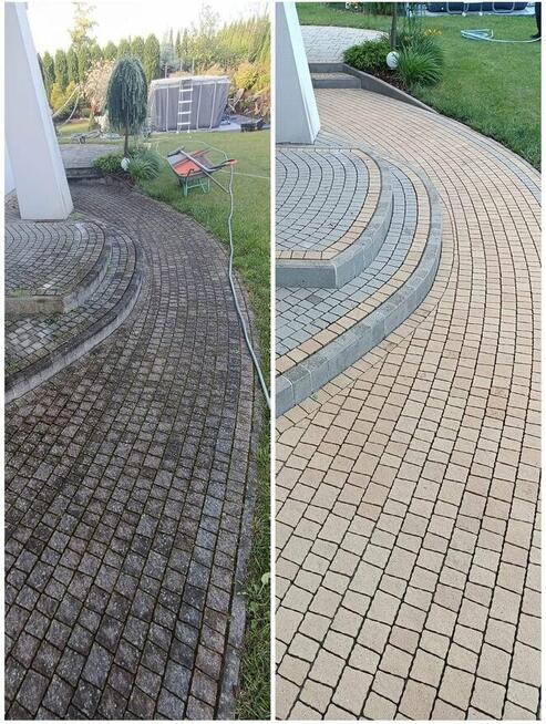 Mycie elewacji, kostki brukowej, dachów