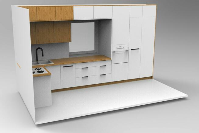 Projektowanie mebli kuchni na wymiar rendering 3D projekt wi