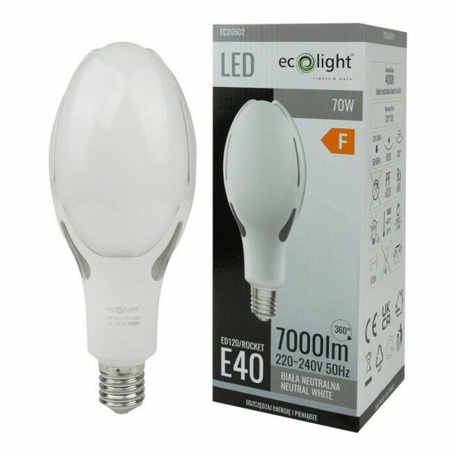Żarówka LED 70W E40 7000lm barwa neutralna