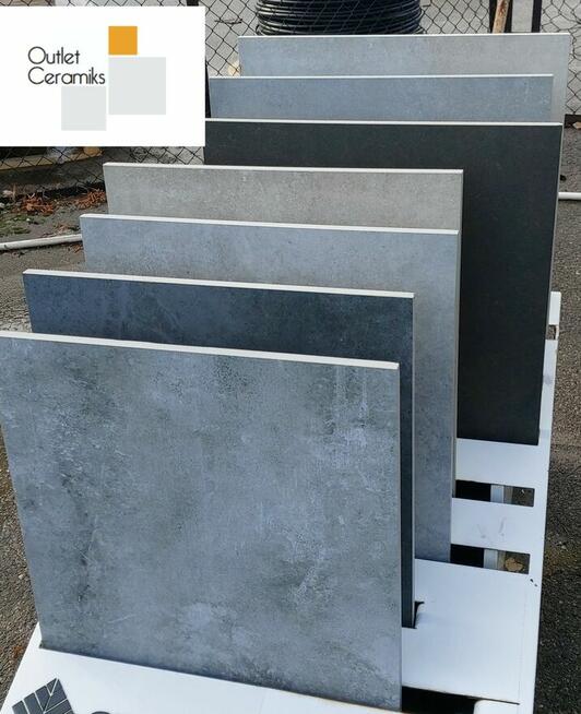 Ceramiczne płyty ogrodowe 2cm 60x60 antracytowe City black