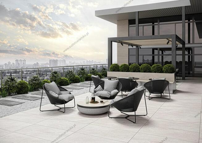 Ceramiczne płyty tarasowe 2cm 120x60 gat.1 City white Cerrad