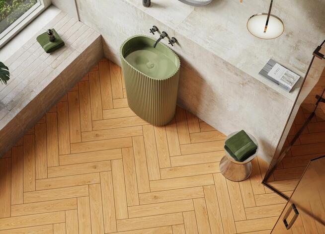 Płytki do układania w jodełkę 60x11 drewnopodobne Mossa