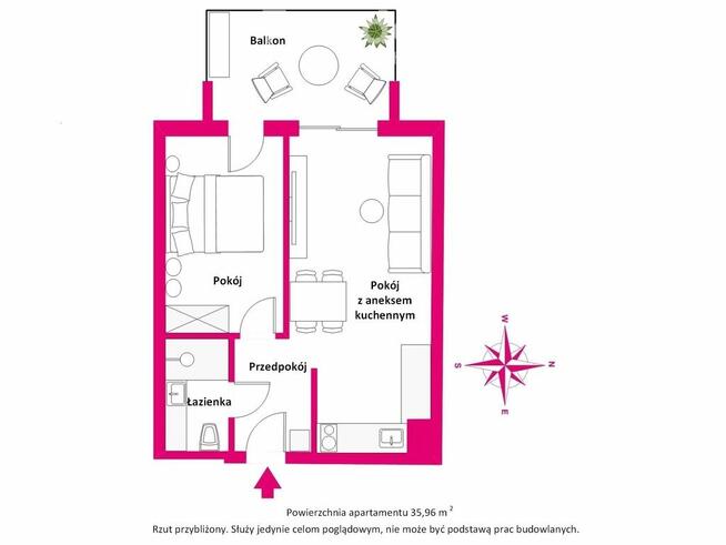 Apartament 30 m od morza, 2 pok z garażem