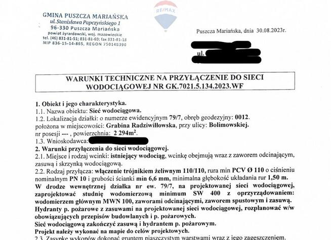 W połowie ogrodzona działka