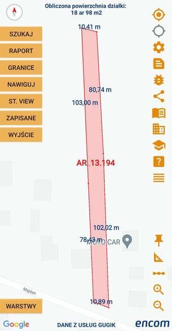 Działka Zamość Majdan 25