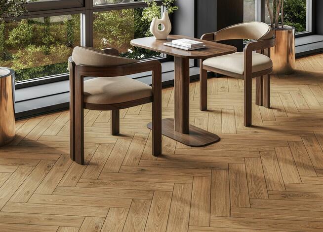 Płytki do układania w jodełkę 60x11 drewnopodobne Mossa