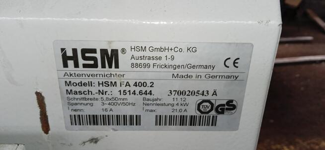 Niszczarka HSM FA 400.2 z belownicą HSM KP 40V