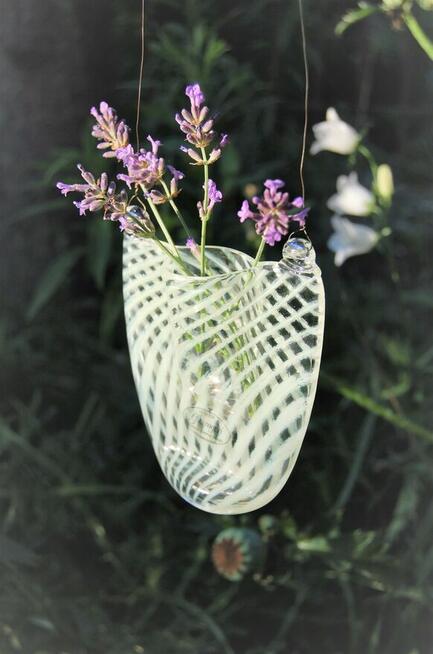 Zawieszka do okna, flakon, szkło, rękodzieło, Bornholm Dania