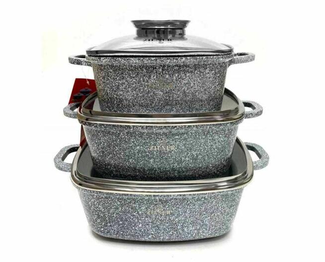 Zestaw 3 brytfann garnków 2,8 / 4,4 / 6.5L ZILNER Grey ZL-7077