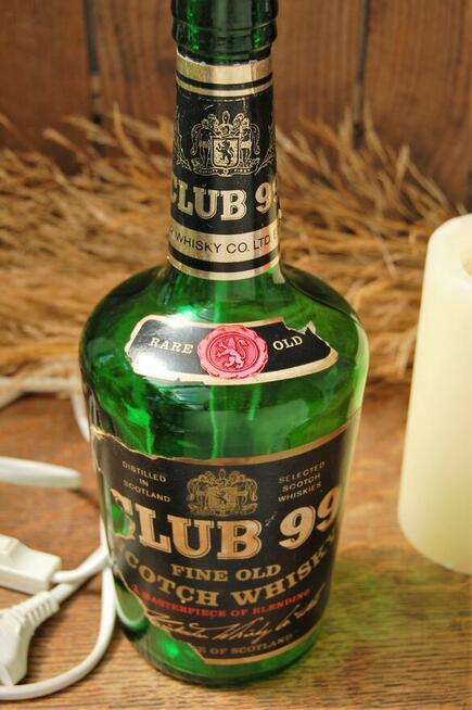 Lampa z butelki Whisky Club 99, stojąca, vintage