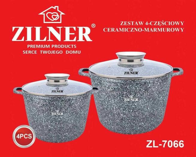 Zestaw 2 garnków marmurowych 10L + 6.2L ZILNER Grey ZL-7066