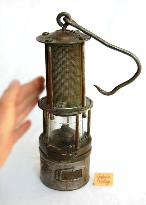 Lampa górnicza HSW 1986, benzynowa, industrial, loft vintage