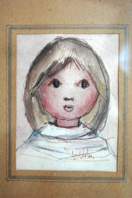 Swietlana Danuta Pawełko 1992 portret dziewczynki akwarela