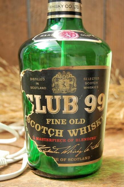 Lampa z butelki Whisky Club 99, stojąca, vintage