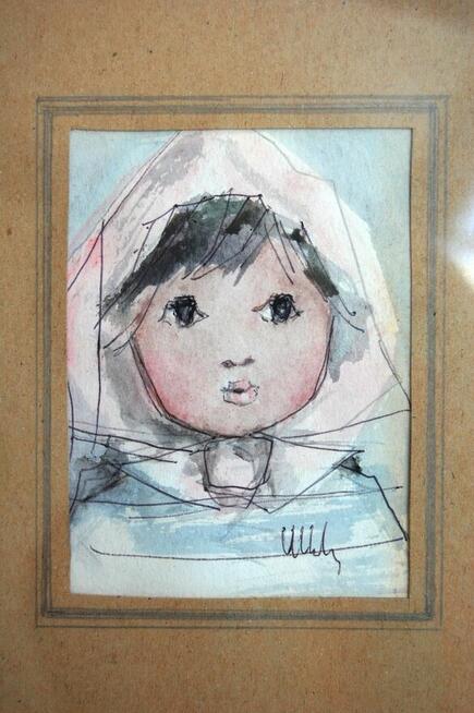 Swietlana Danuta Pawełko 1992 portret dziewczynki akwarela