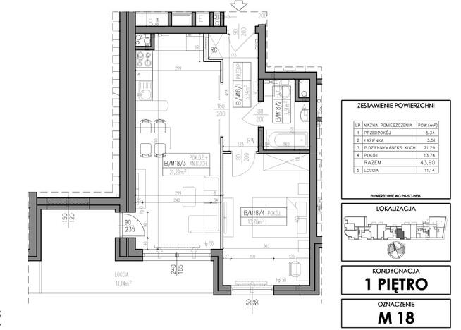 NOWE MIESZKANIE > 43,90 M2 > 2 POKOJE > ul.Klonowa