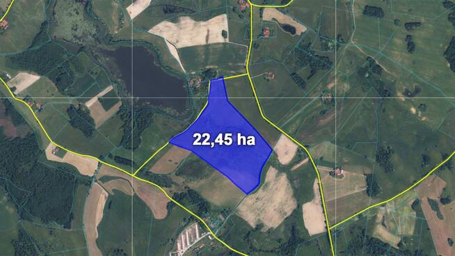 Działka z Warunkami Zabudowy 22,45 ha – Żabin, gm. Banie Mazurskie