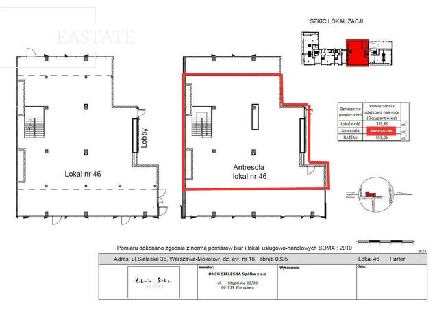 Lokal użytkowy Warszawa gm. Mokotów Mokotów, Sielecka