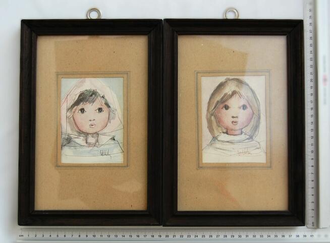 Swietlana Danuta Pawełko 1992 portret dziewczynki akwarela