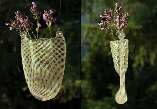 Zawieszka do okna, flakon, szkło, rękodzieło, Bornholm Dania