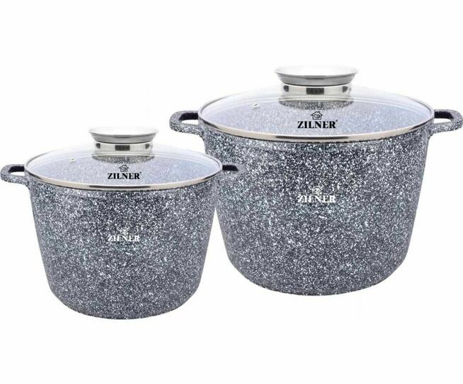 Zestaw 2 garnków marmurowych 10L + 6.2L ZILNER Grey ZL-7066