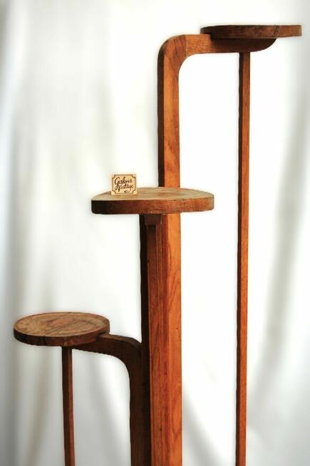 Kwietnik drewniany, stojący, art deco, dwudziestolecie