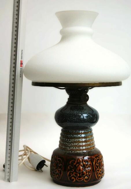 Lampa stołowa ceramiczna, ceramika, Polmo Wałbrzych, PRL