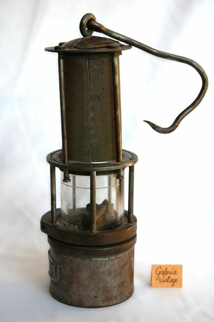 Lampa górnicza HSW 1986, benzynowa, industrial, loft vintage