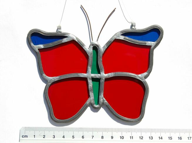 Motyl witraż Tiffany, zawieszka do okna
