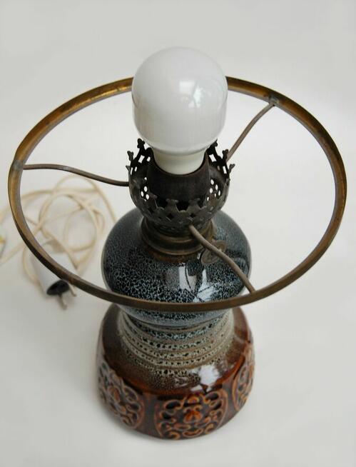 Lampa stołowa ceramiczna, ceramika, Polmo Wałbrzych, PRL