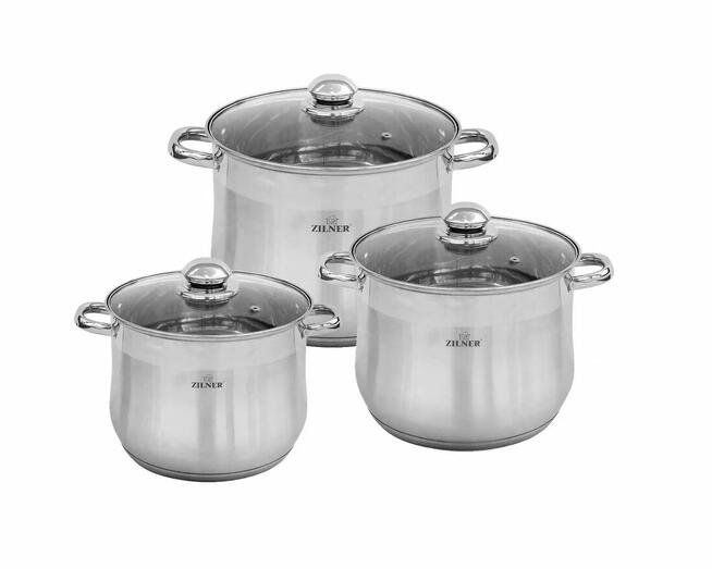 ZESTAW 3 GARNKÓW GASTRONOMICZNYCH 10 13 15L ZILNER ZL7365
