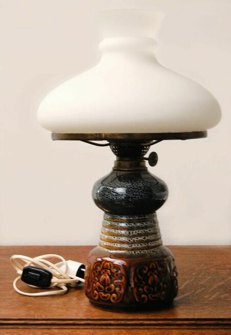 Lampa stołowa ceramiczna, ceramika, Polmo Wałbrzych, PRL