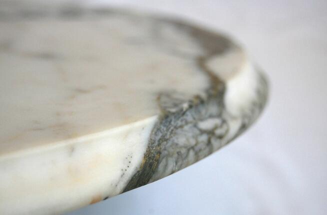 Blat marmurowy okrągły do stolika kawowego 60 cm vintage