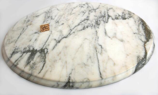 Blat marmurowy okrągły do stolika kawowego 60 cm vintage