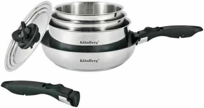 Garnki nierdzewne z odpinaną rączką Klonberg EB-3140