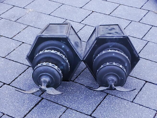 Mosiężne lampy powozowe z orłem x 2 szt.