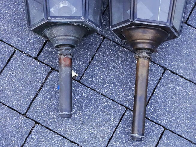 Mosiężne lampy powozowe z orłem x 2 szt.