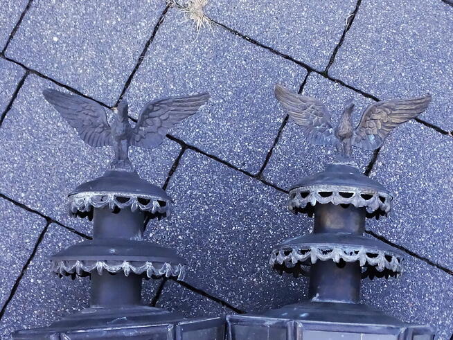 Mosiężne lampy powozowe z orłem x 2 szt.