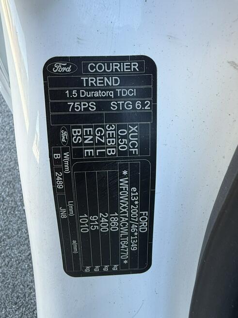 Ford Transit Courier 1.5TDCi 2021r Klimatyzacja Drzwi Boczne VAT-1A !