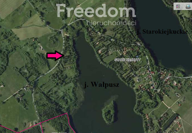 Działka w Starych Kiejkutach nad jeziorem Wałpusz