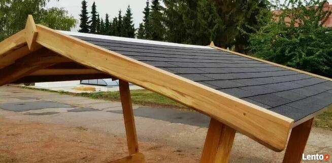 Zestaw rustykalny dąb (zadaszenie, ławy, stół) Niemiecki