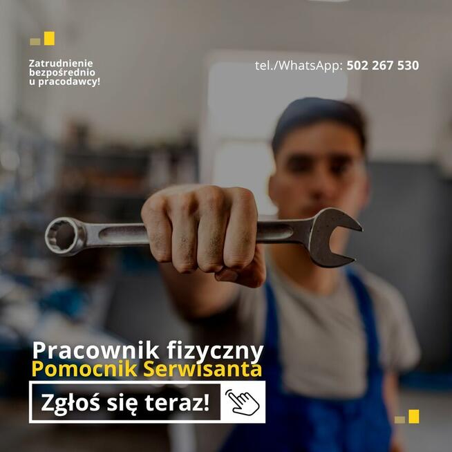 Pracownik fizyczny/Pomocnik serwisanta,